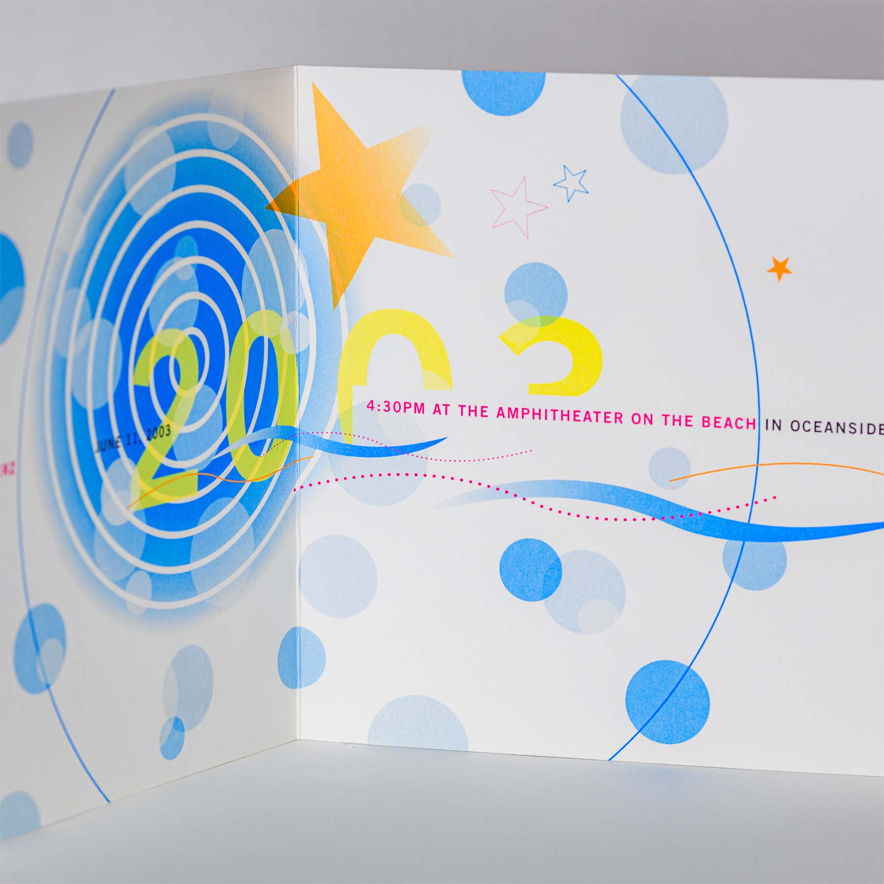 Interior spread of graduation card.