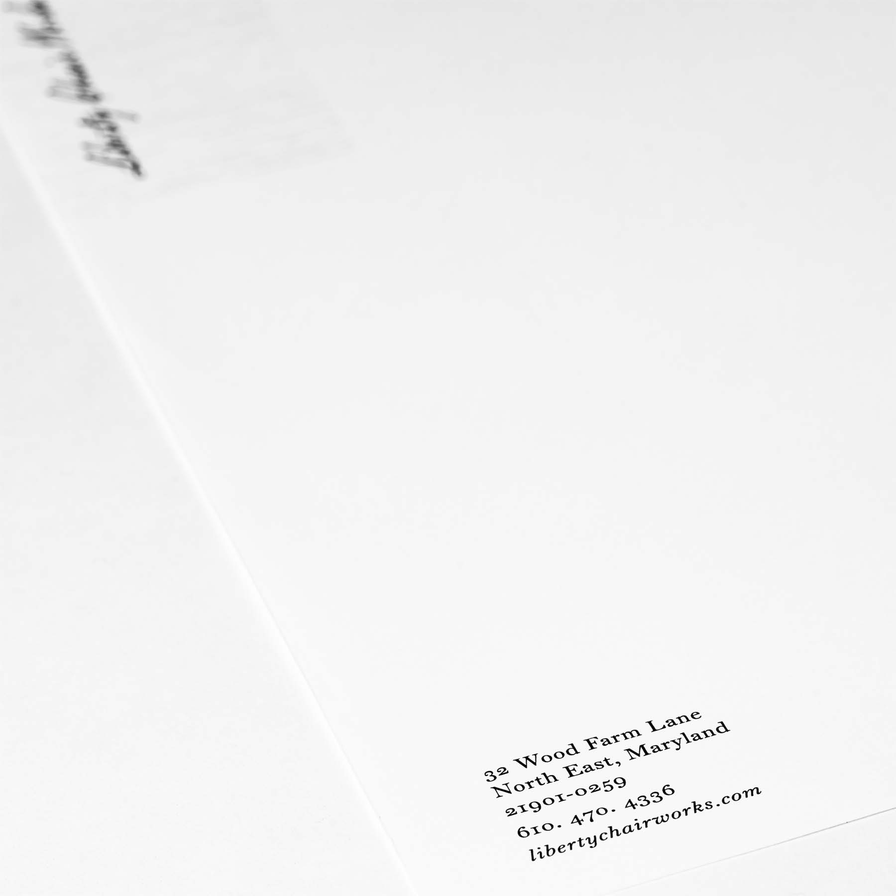 Liberty Chair Works letterhead detail.