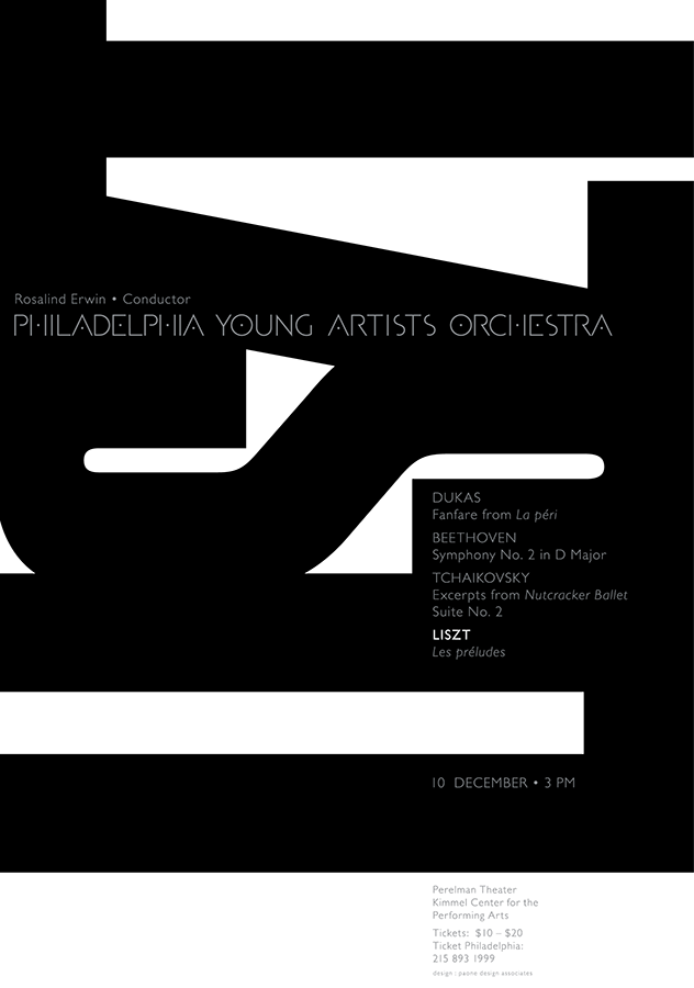 Philadelphia Young Artists Orchestra Concert Poster based on Franz Liszt's 'Les Préludes', December 16, 2018.